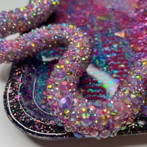 3D handmade rhinestoned snake tray with HP quote